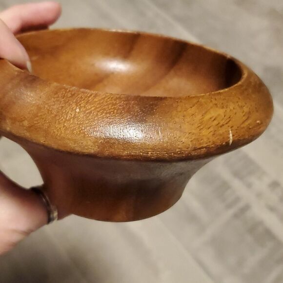 Vintage Set of 3 Wooden Sm Bowls - Picture 7 of 7